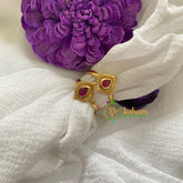 Premium AD Stone Toe Rings-Small Tilak -Red -G7538
